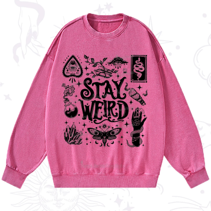 Purplehecate Stay Weird and Witchy Washed Sweatshirt