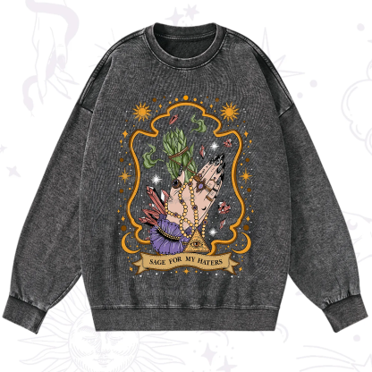 Purplehecate Sage For My Haters Washed Sweatshirt