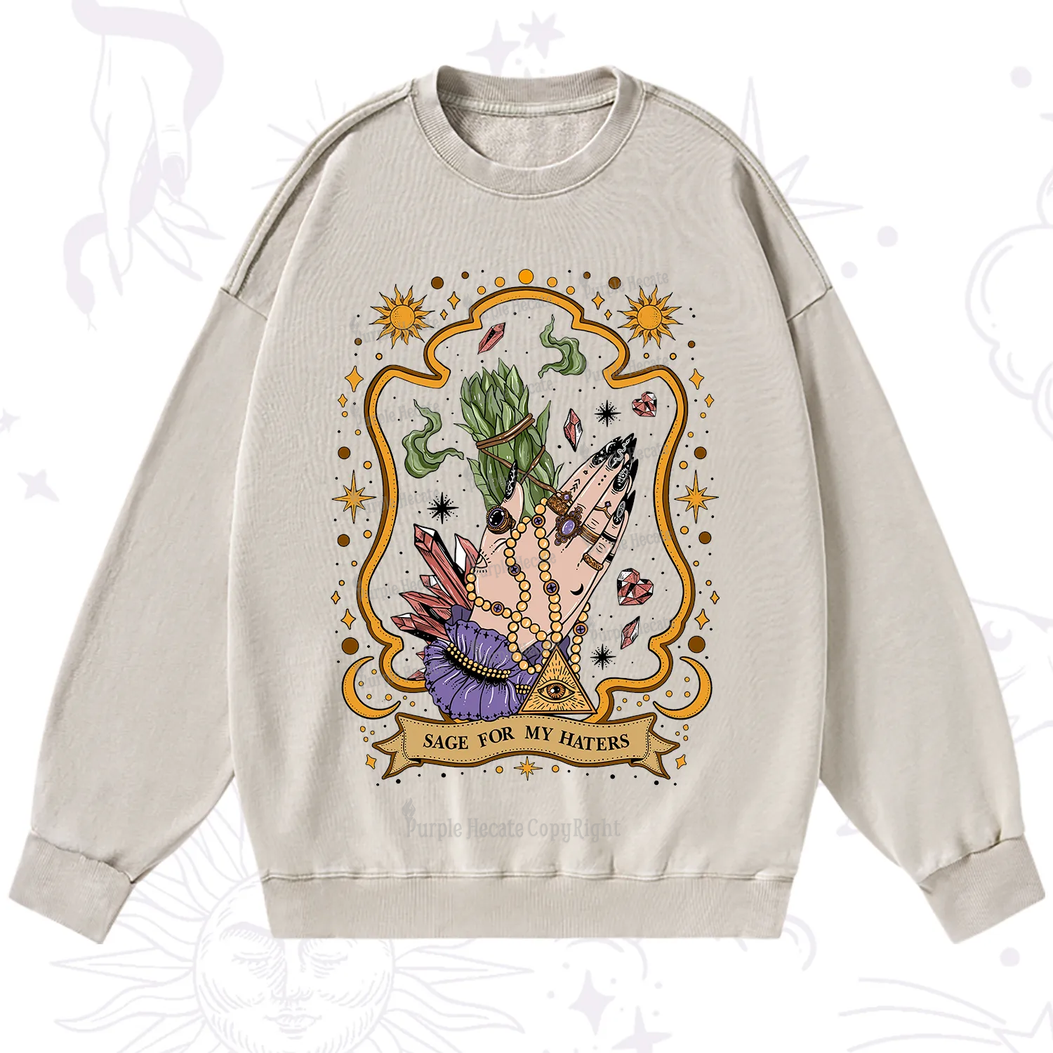Purplehecate Sage For My Haters Washed Sweatshirt