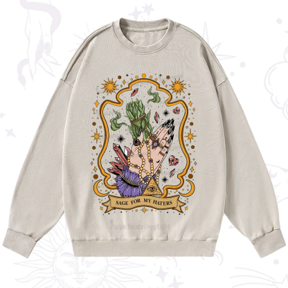 Purplehecate Sage For My Haters Washed Sweatshirt