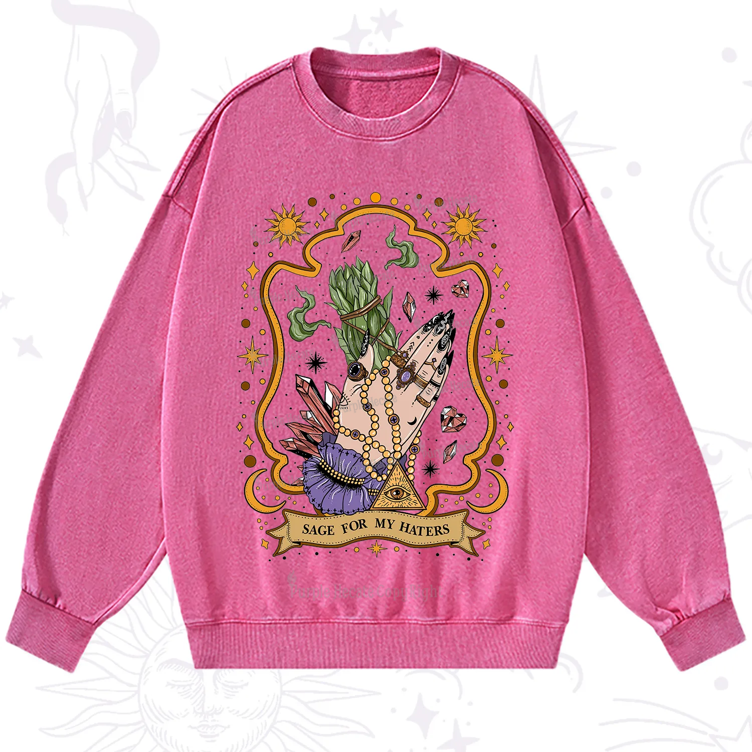 Purplehecate Sage For My Haters Washed Sweatshirt