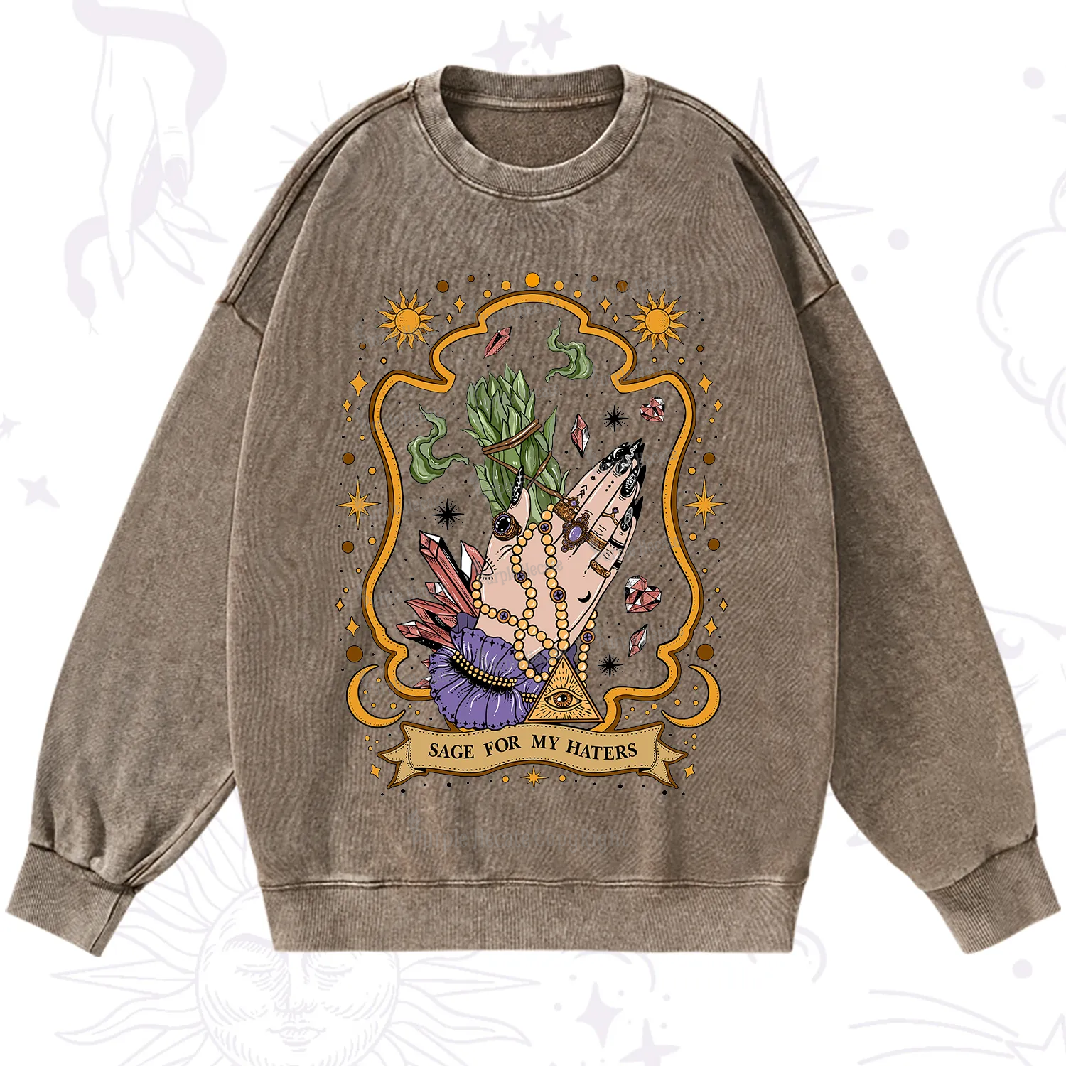 Purplehecate Sage For My Haters Washed Sweatshirt