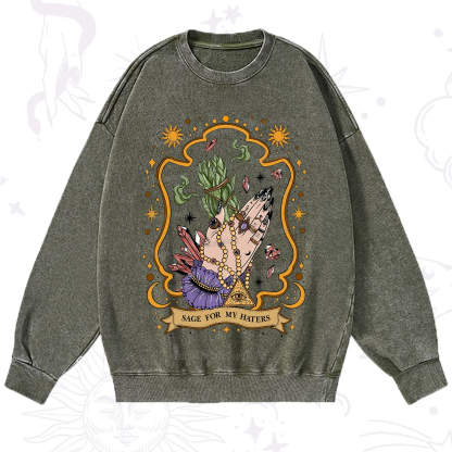 Purplehecate Sage For My Haters Washed Sweatshirt