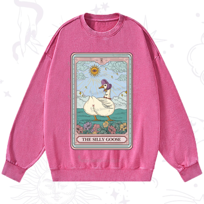 Purplehecate The Silly Goose Tarot Washed Sweatshirt
