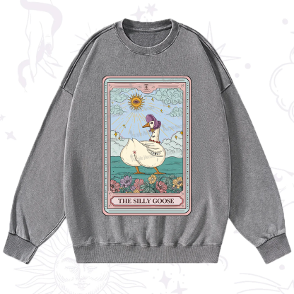 Purplehecate The Silly Goose Tarot Washed Sweatshirt