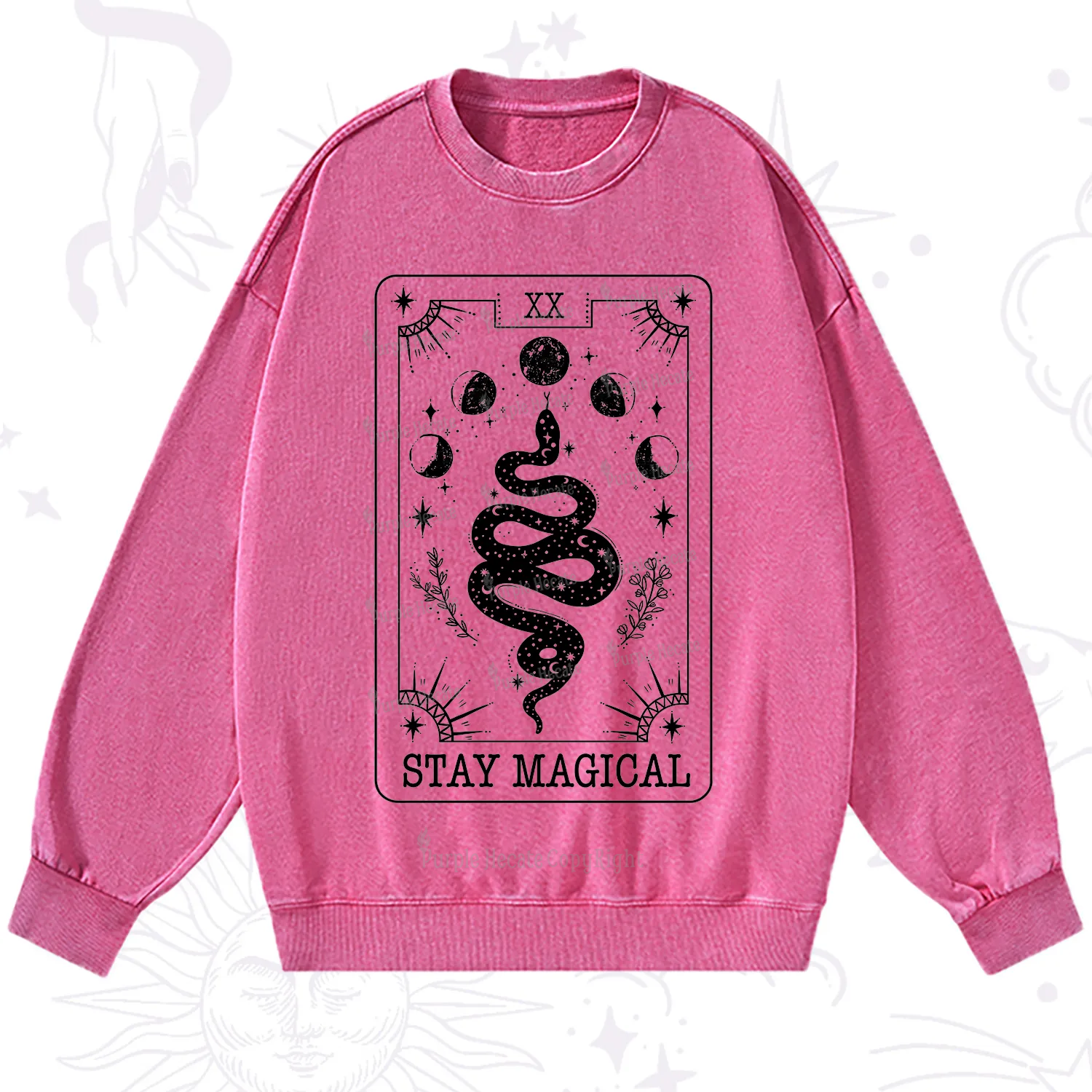 Purplehecate The Stay Magical Tarot Washed Sweatshirt
