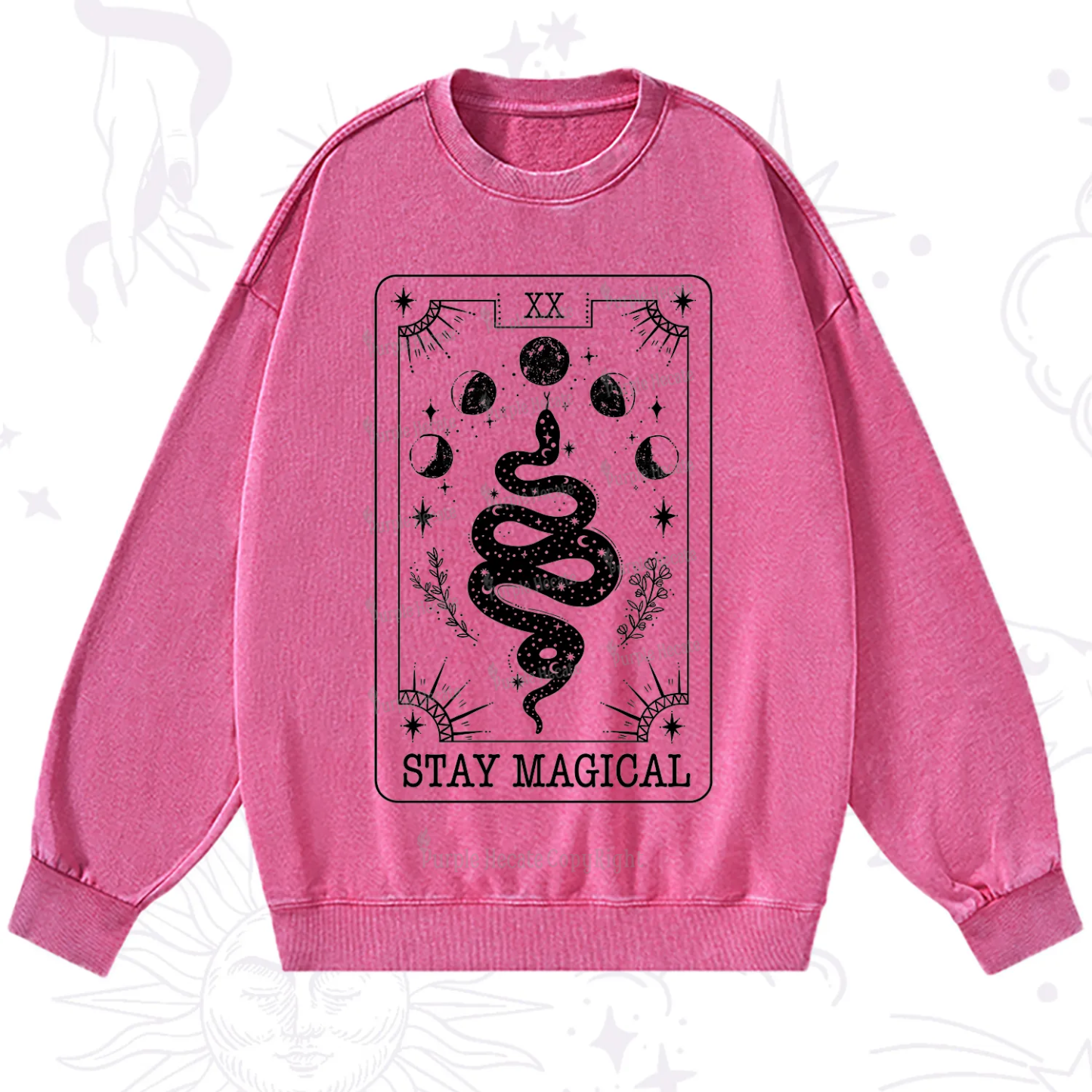 Purplehecate The Stay Magical Tarot Washed Sweatshirt