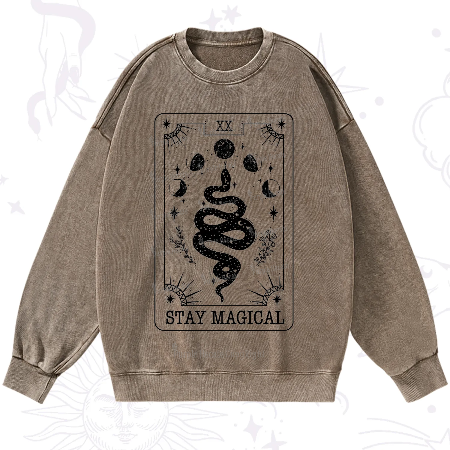 Purplehecate The Stay Magical Tarot Washed Sweatshirt