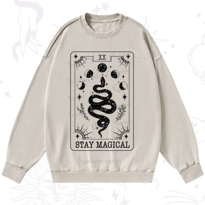 Purplehecate The Stay Magical Tarot Washed Sweatshirt