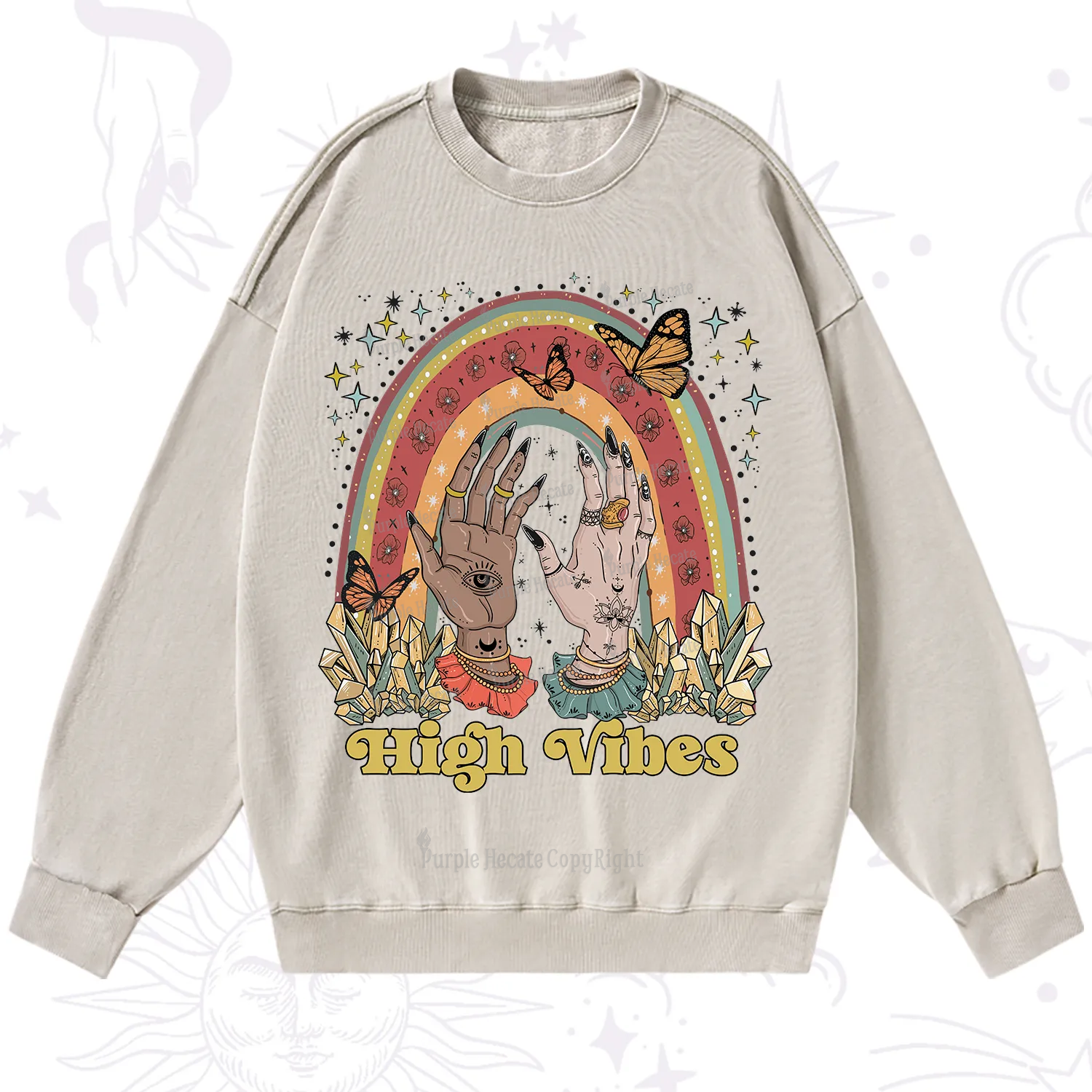 Purplehecate High Vibes Washed Sweatshirt