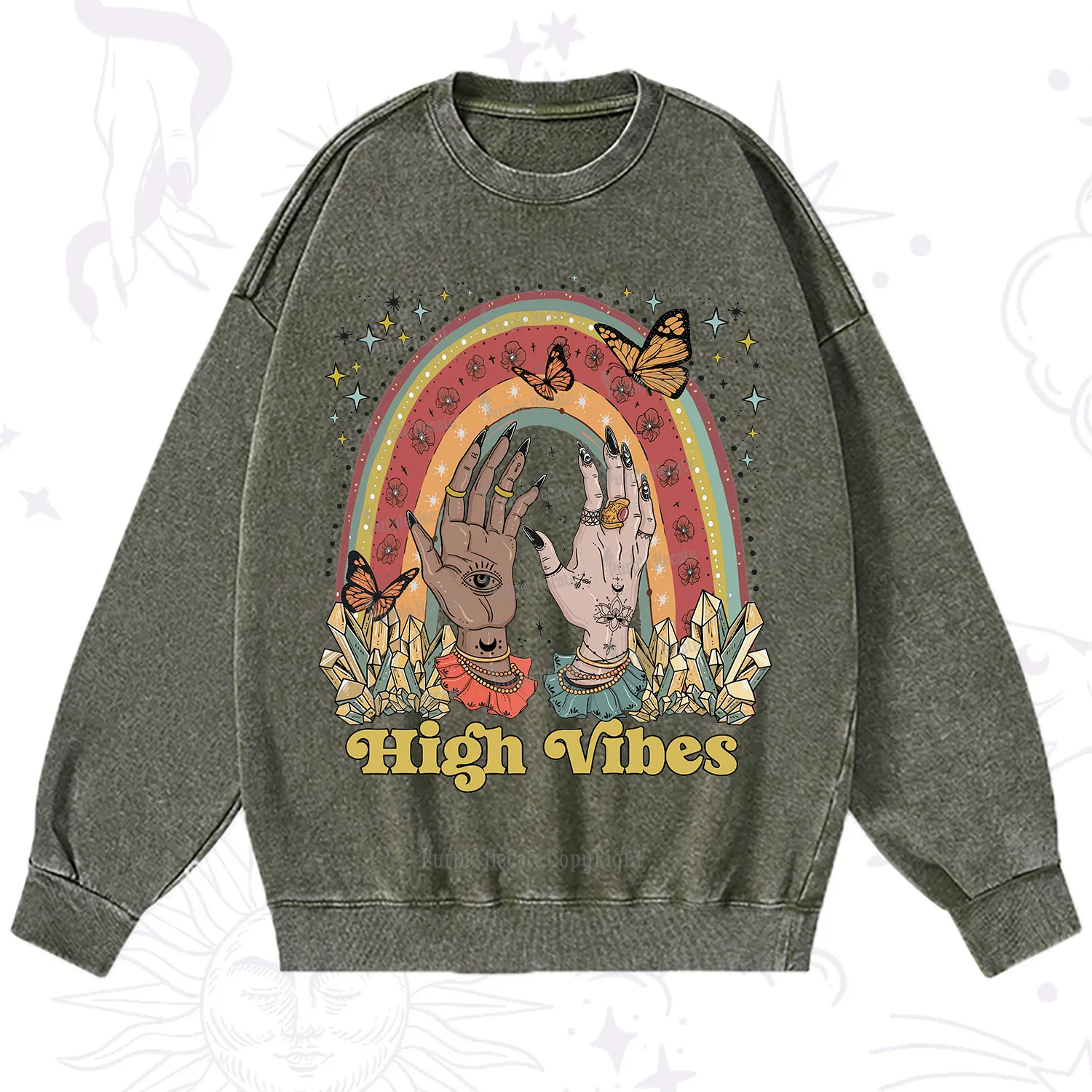 Purplehecate High Vibes Washed Sweatshirt