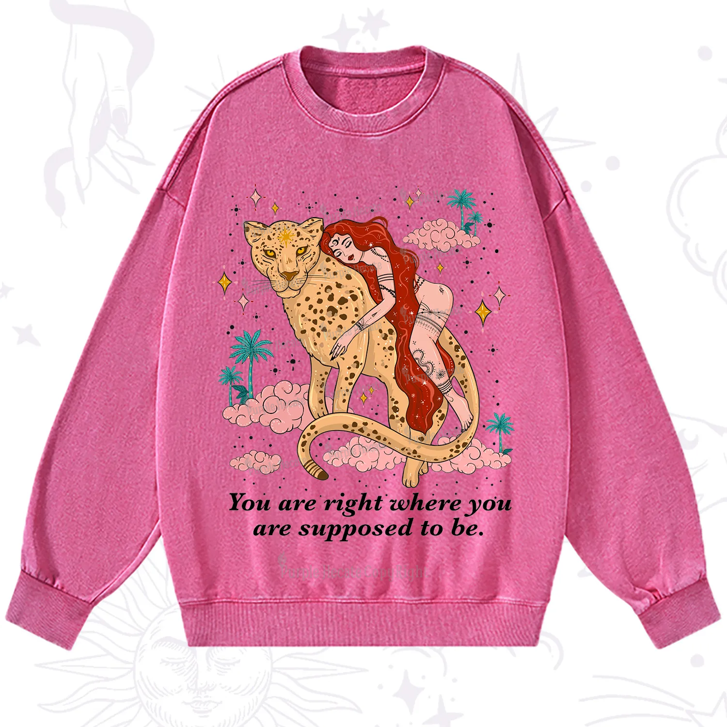 Purplehecate You Are Right Where You Are Supposed To Be Washed Sweatshirt