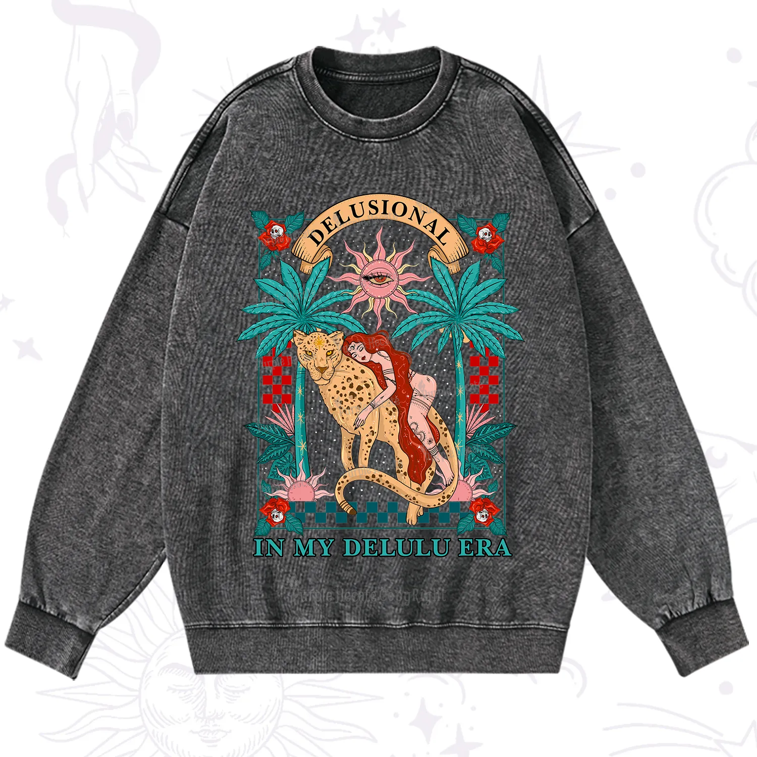 Purplehecate In My Delulu Era Washed Sweatshirt