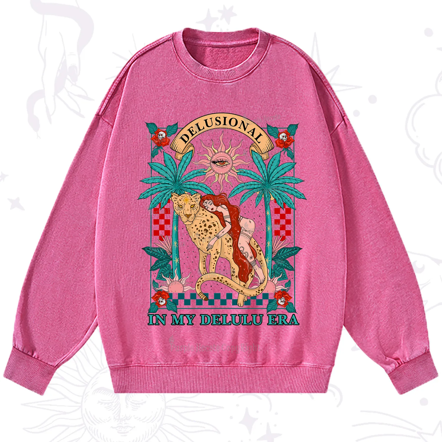 Purplehecate In My Delulu Era Washed Sweatshirt