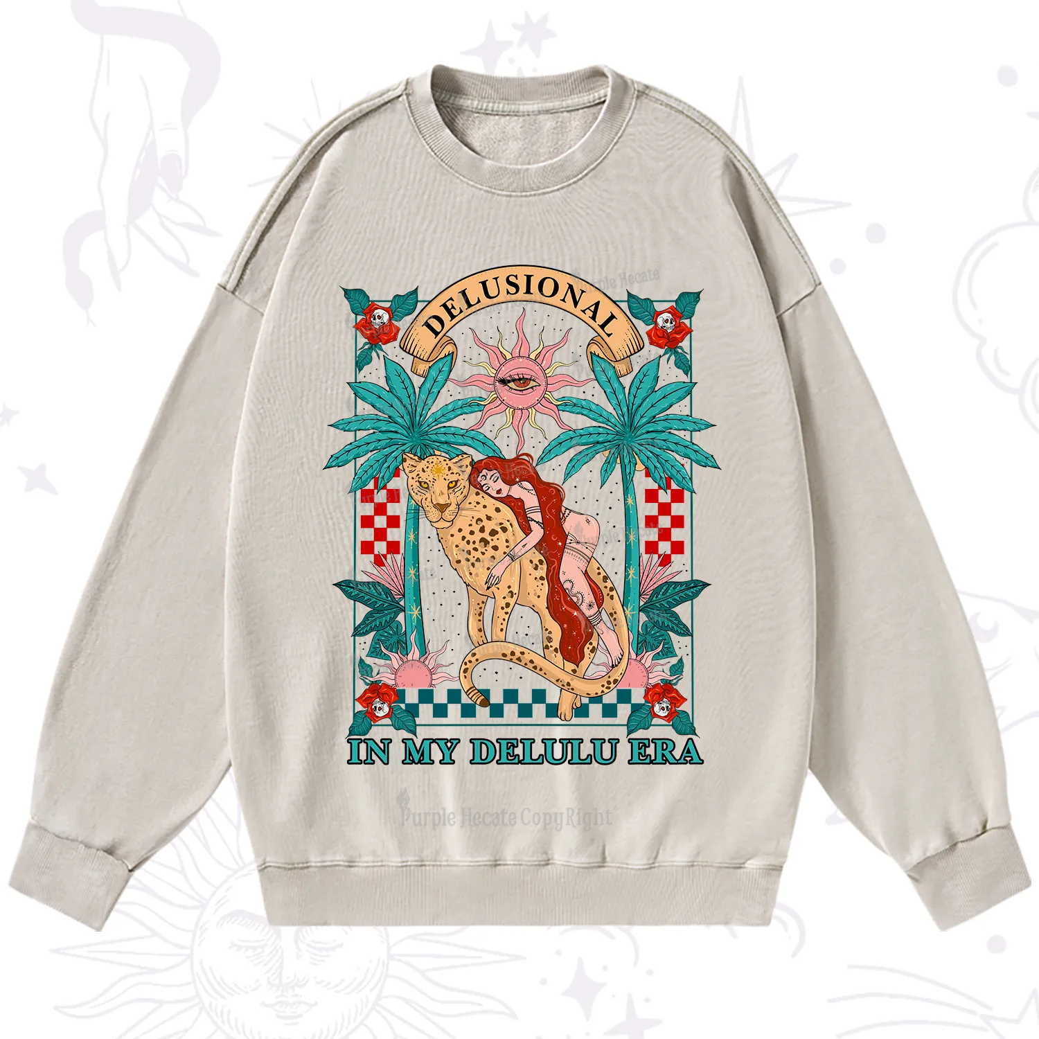 Purplehecate In My Delulu Era Washed Sweatshirt