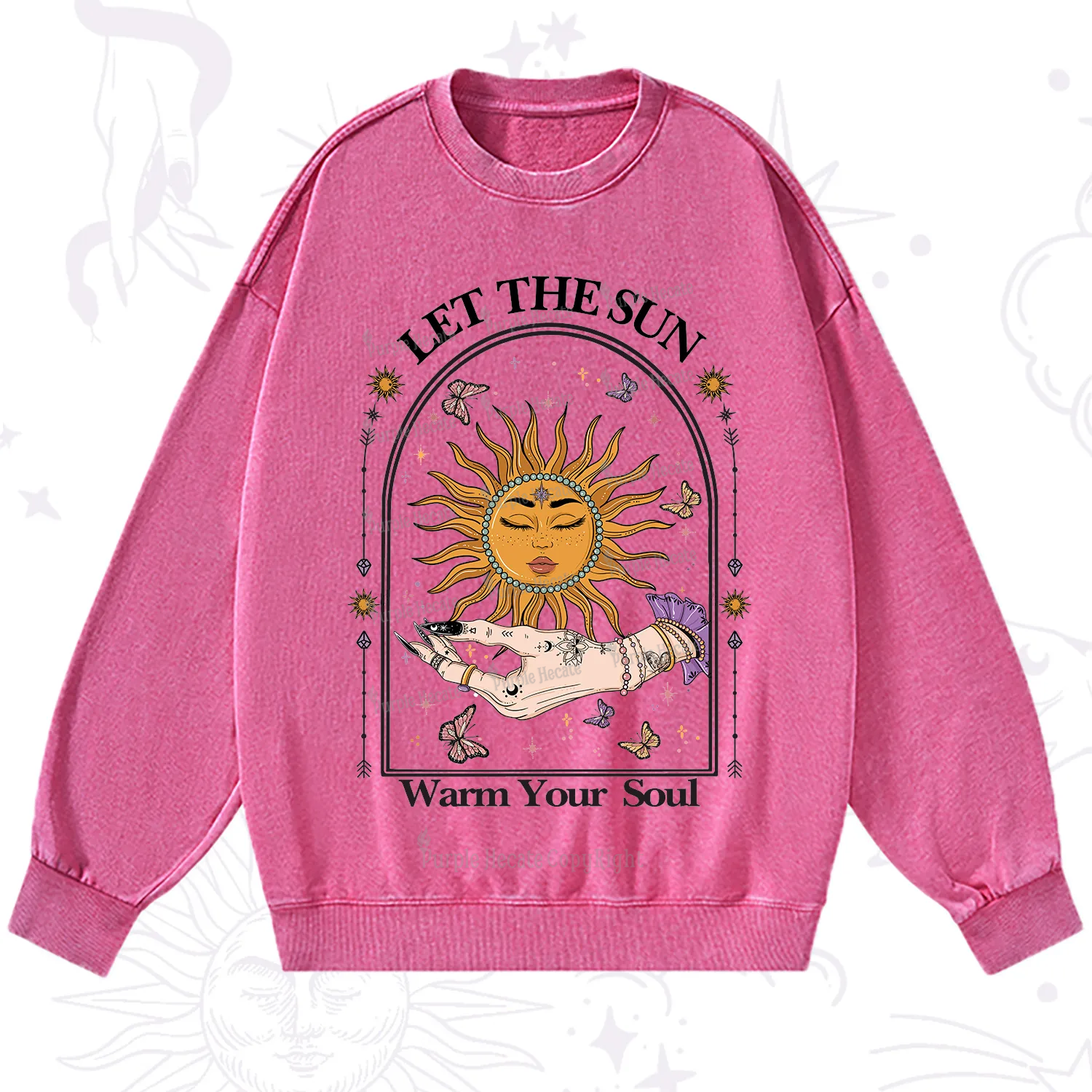 Purplehecate Let The Sun Warm Your Soul Washed Sweatshirt