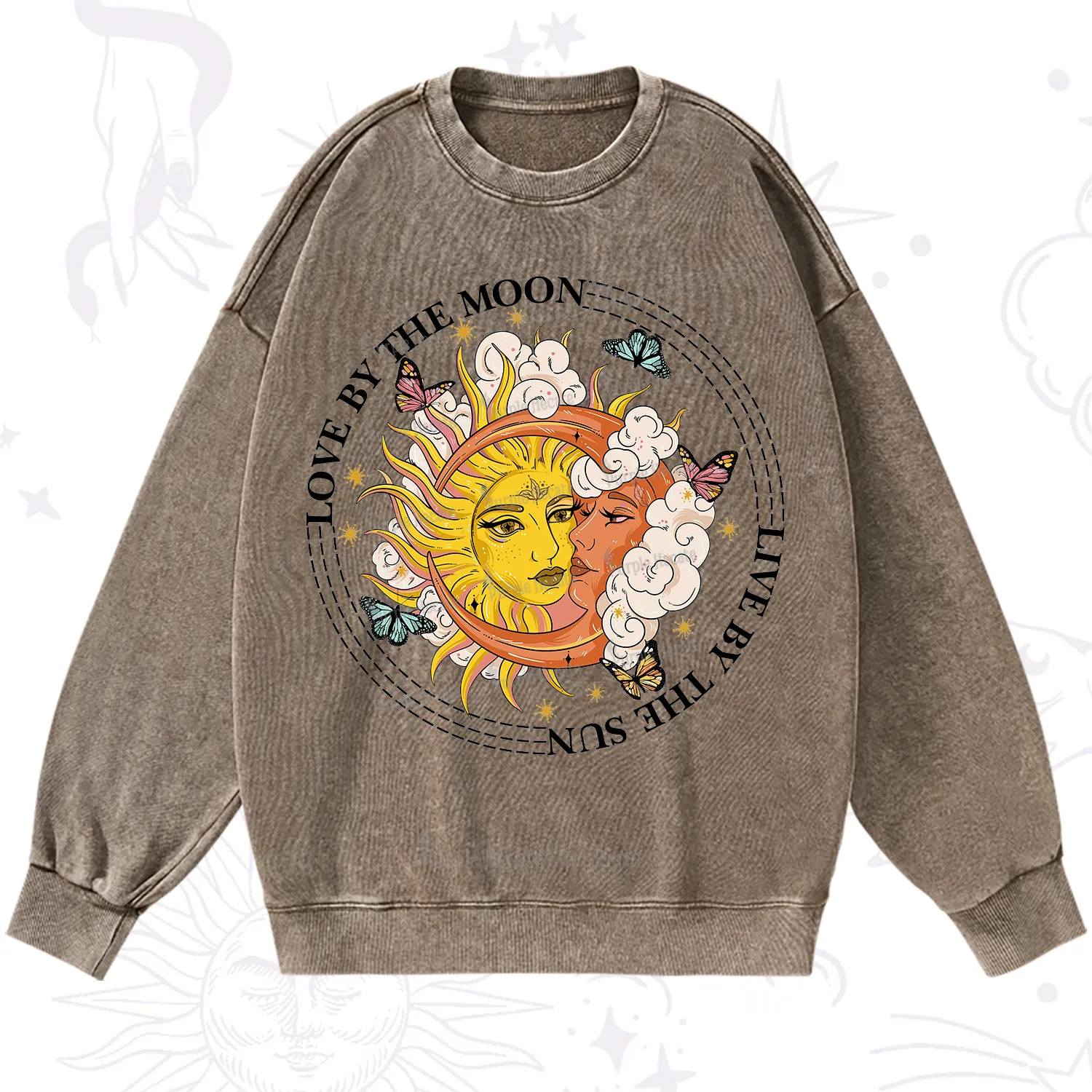 Purplehecate Live By The Sun Love By The Moon Washed Sweatshirt