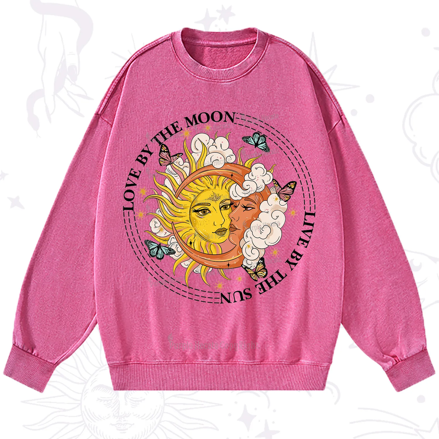 Purplehecate Live By The Sun Love By The Moon Washed Sweatshirt