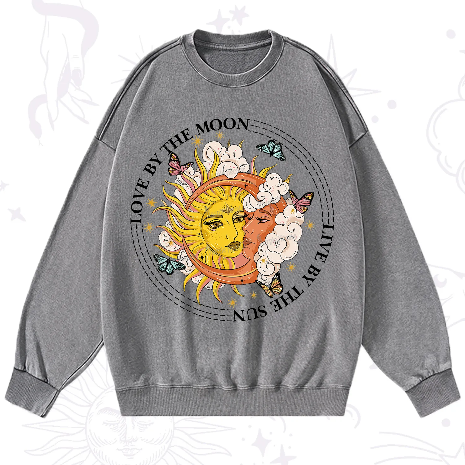 Purplehecate Live By The Sun Love By The Moon Washed Sweatshirt