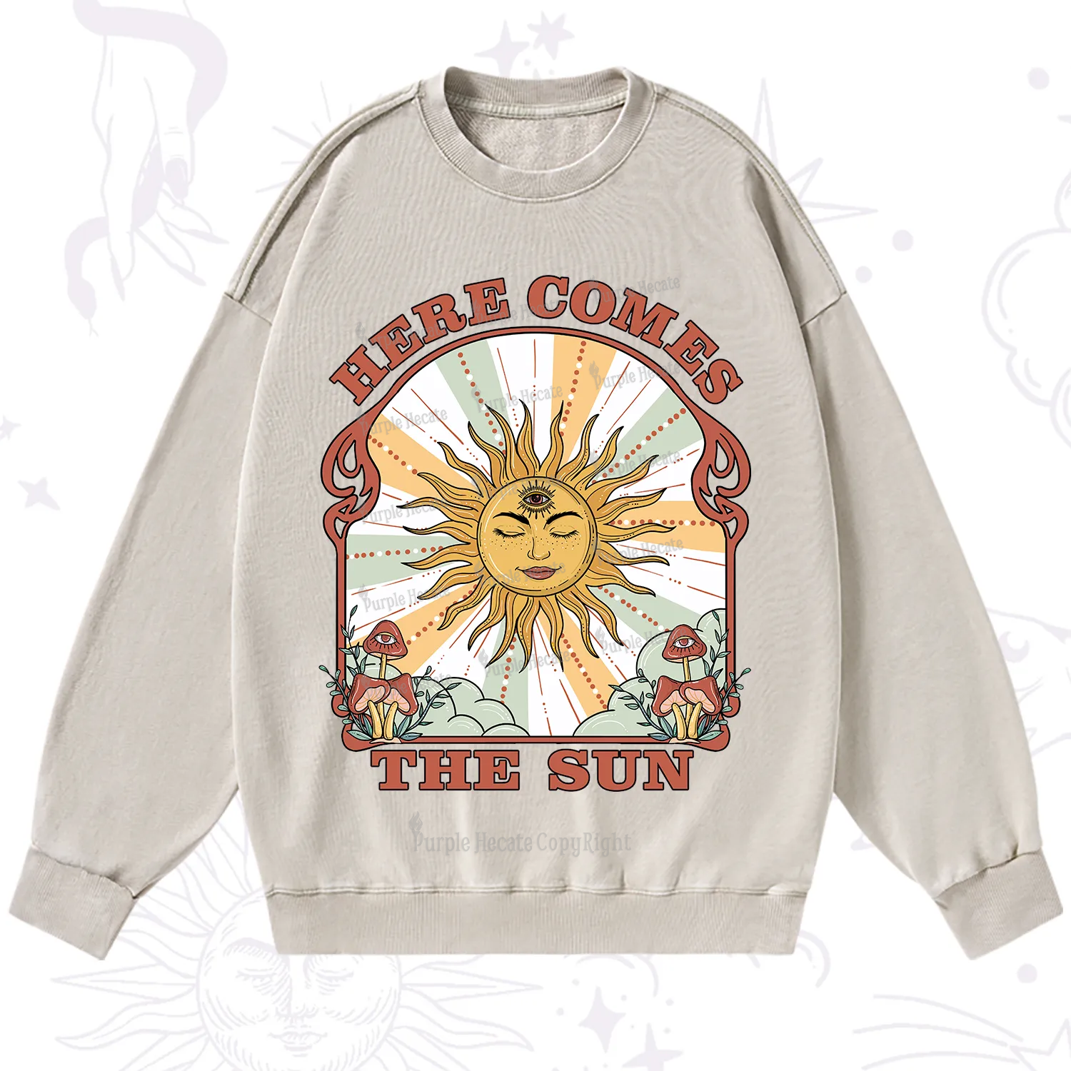 Purplehecate Here Comes The Sun Washed Sweatshirt