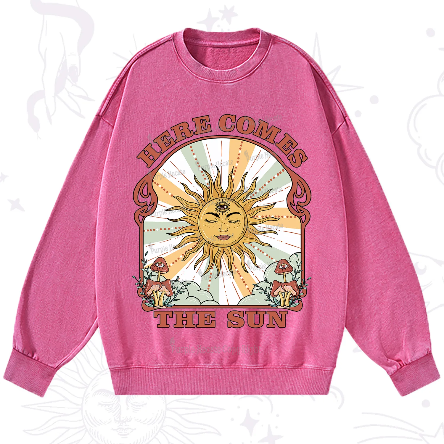 Purplehecate Here Comes The Sun Washed Sweatshirt