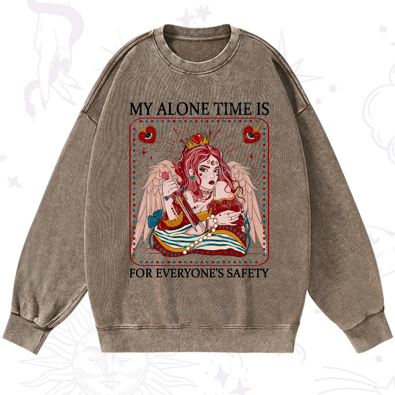 Purplehecate My Alone Time Is For Everyone's Safety Washed Sweatshirt