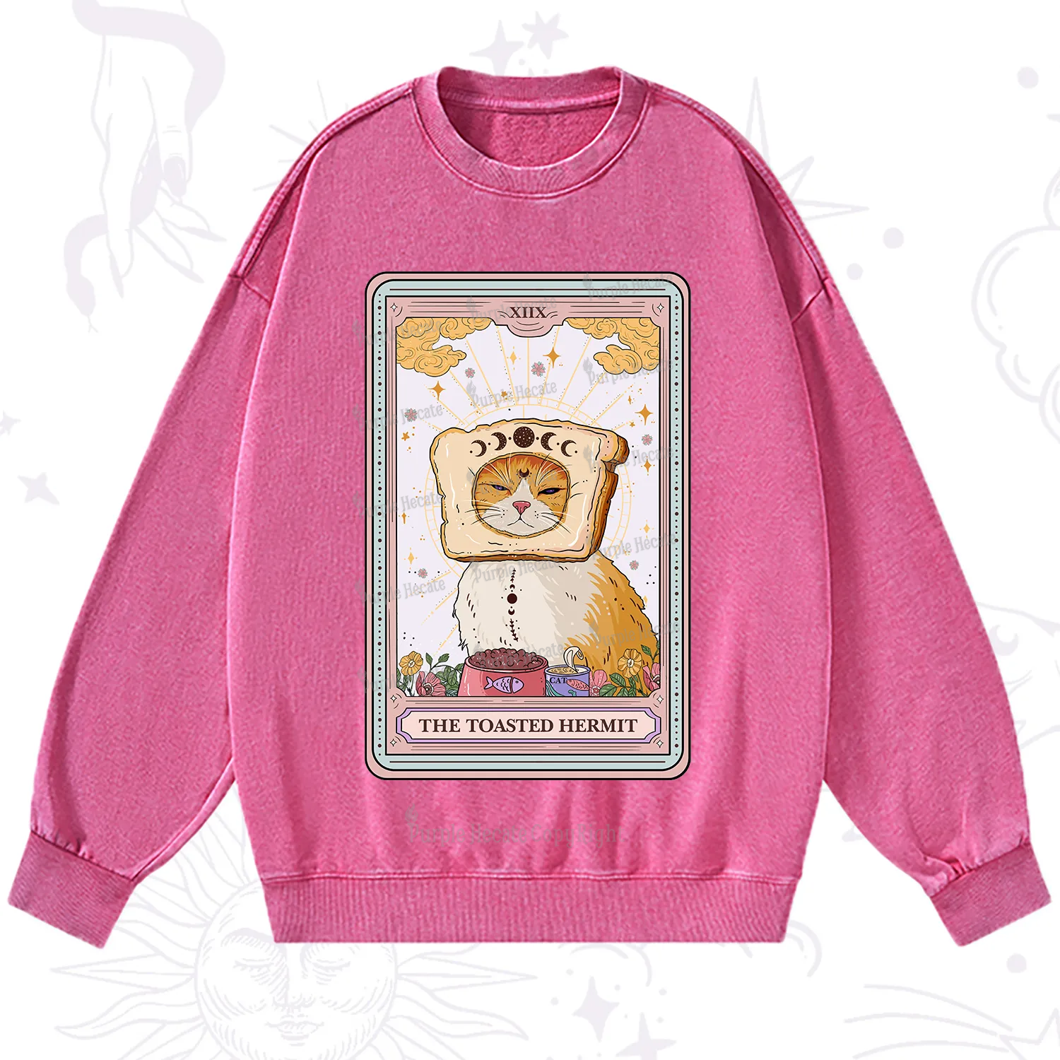 Purplehecate The Toasted Hermit Tarot Washed Sweatshirt