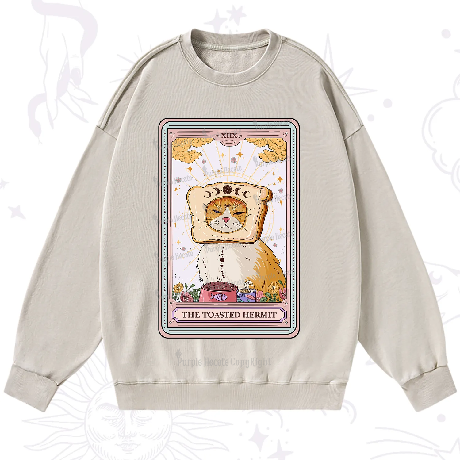 Purplehecate The Toasted Hermit Tarot Washed Sweatshirt