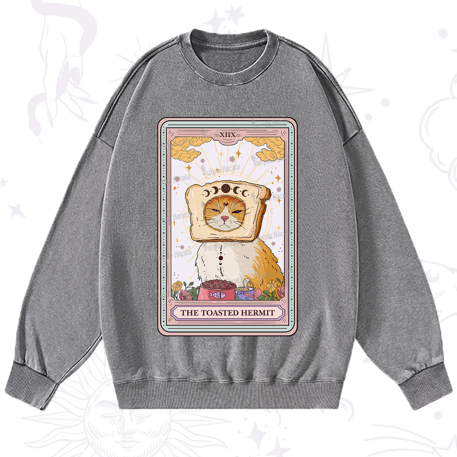 Purplehecate The Toasted Hermit Tarot Washed Sweatshirt