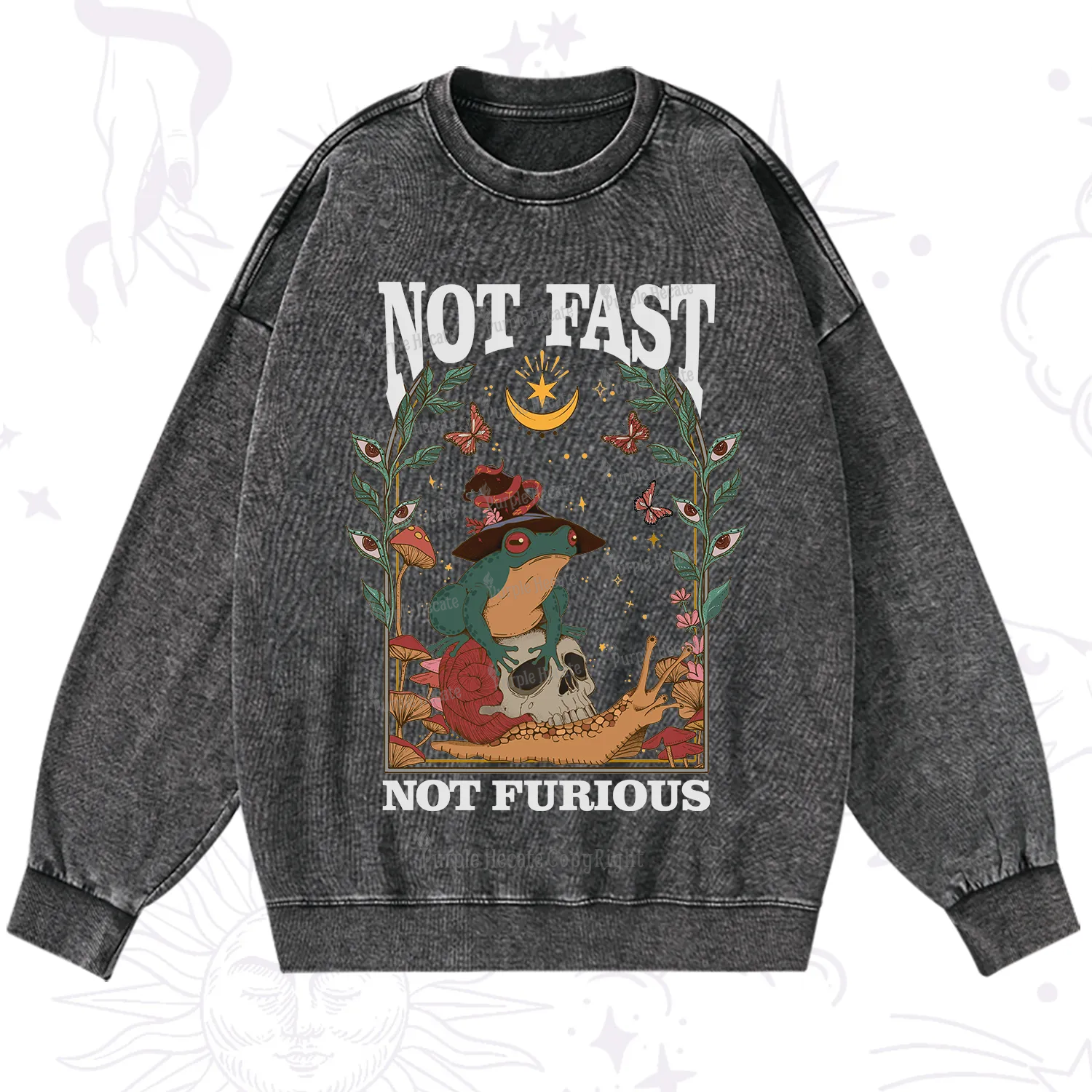 Purplehecate Not Fast Not Furious Washed Sweatshirt
