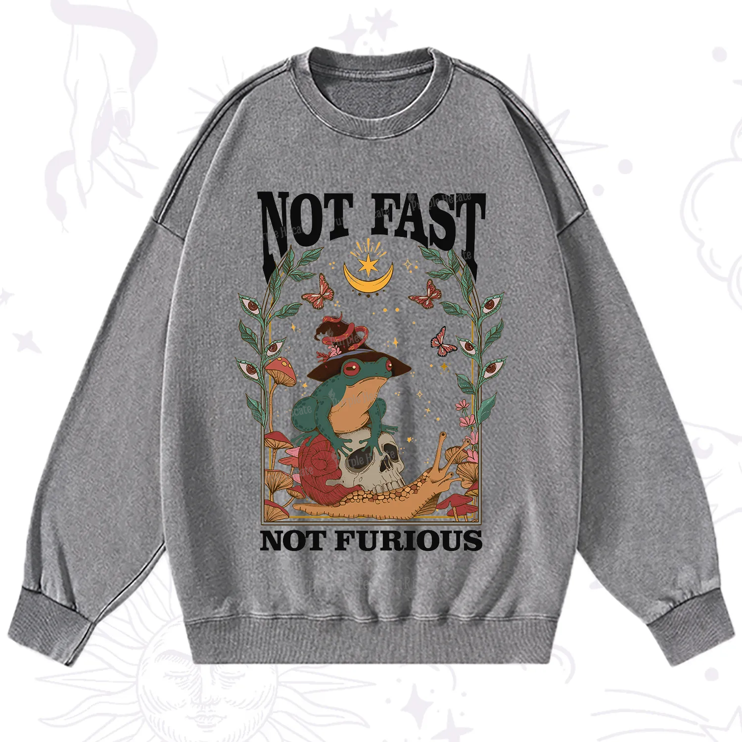 Purplehecate Not Fast Not Furious Washed Sweatshirt