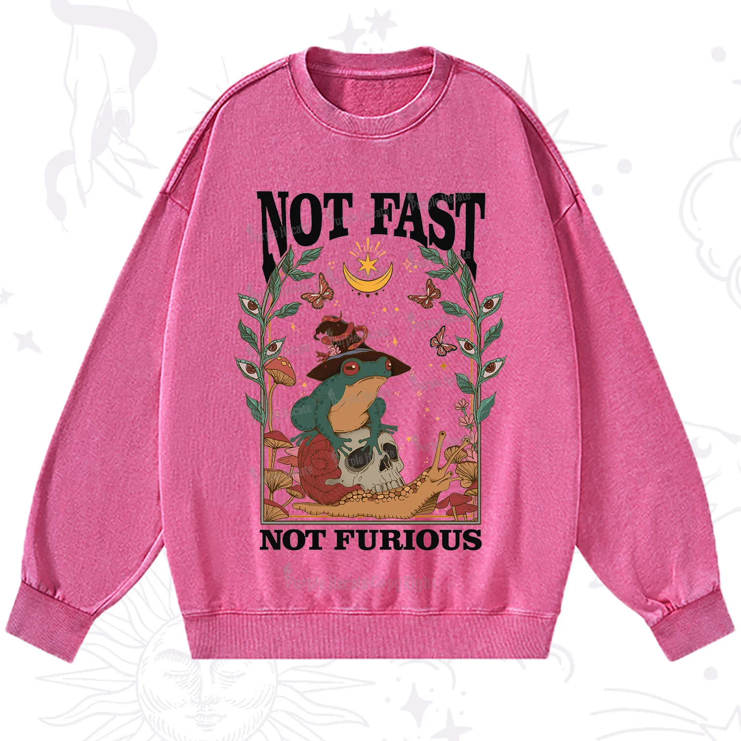 Purplehecate Not Fast Not Furious Washed Sweatshirt