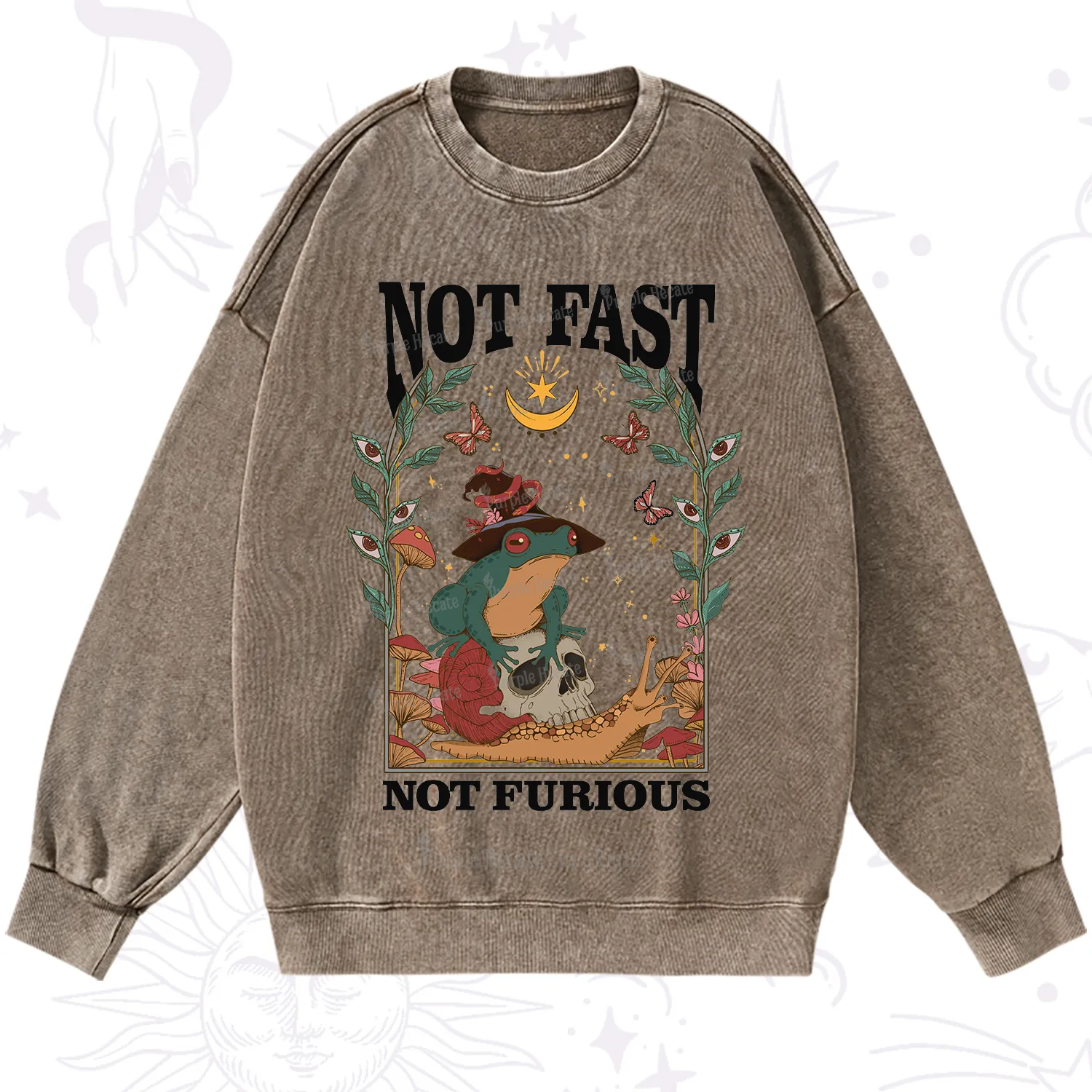 Purplehecate Not Fast Not Furious Washed Sweatshirt
