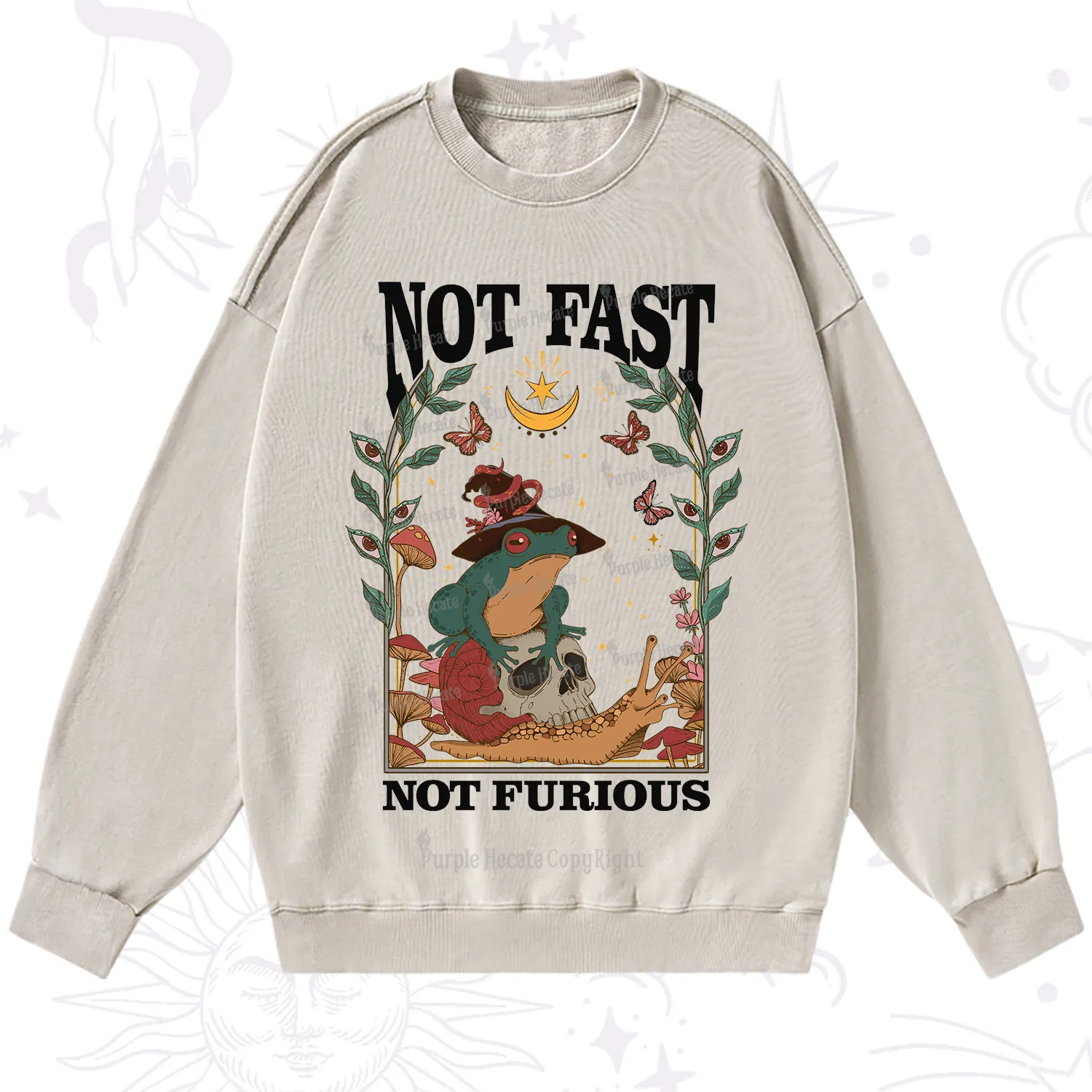 Purplehecate Not Fast Not Furious Washed Sweatshirt