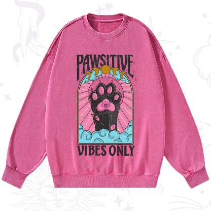 Purplehecate Pawsitive Vibes Only Washed Sweatshirt