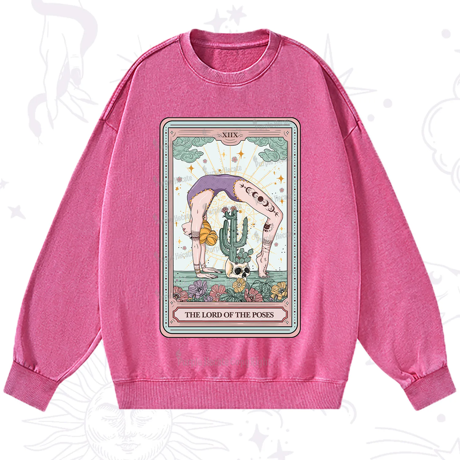 Purplehecate The Lord Of The Poses Tarot Washed Sweatshirt