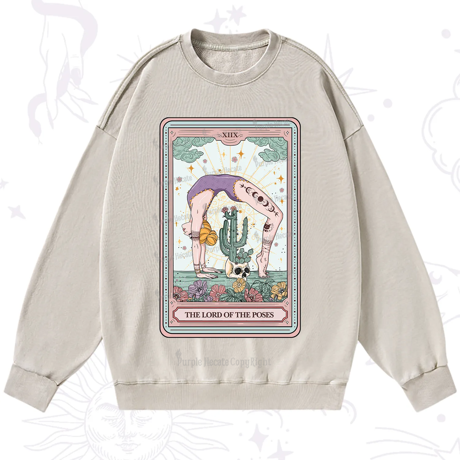 Purplehecate The Lord Of The Poses Tarot Washed Sweatshirt