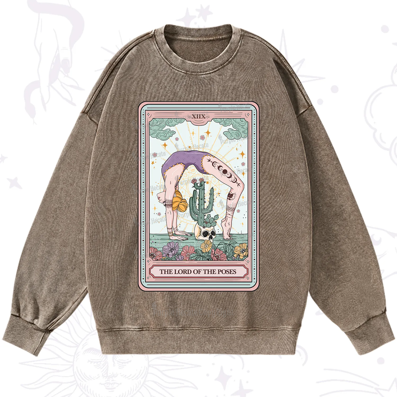 Purplehecate The Lord Of The Poses Tarot Washed Sweatshirt