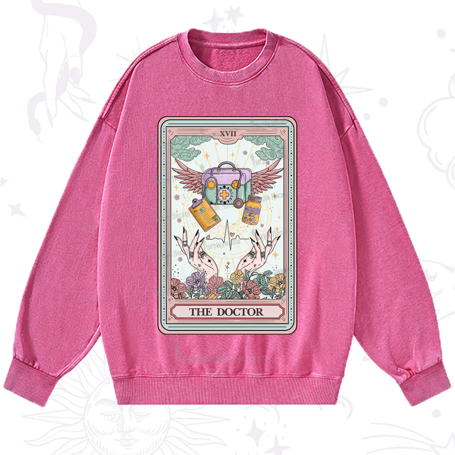 Purplehecate The Doctor Tarot Washed Sweatshirt