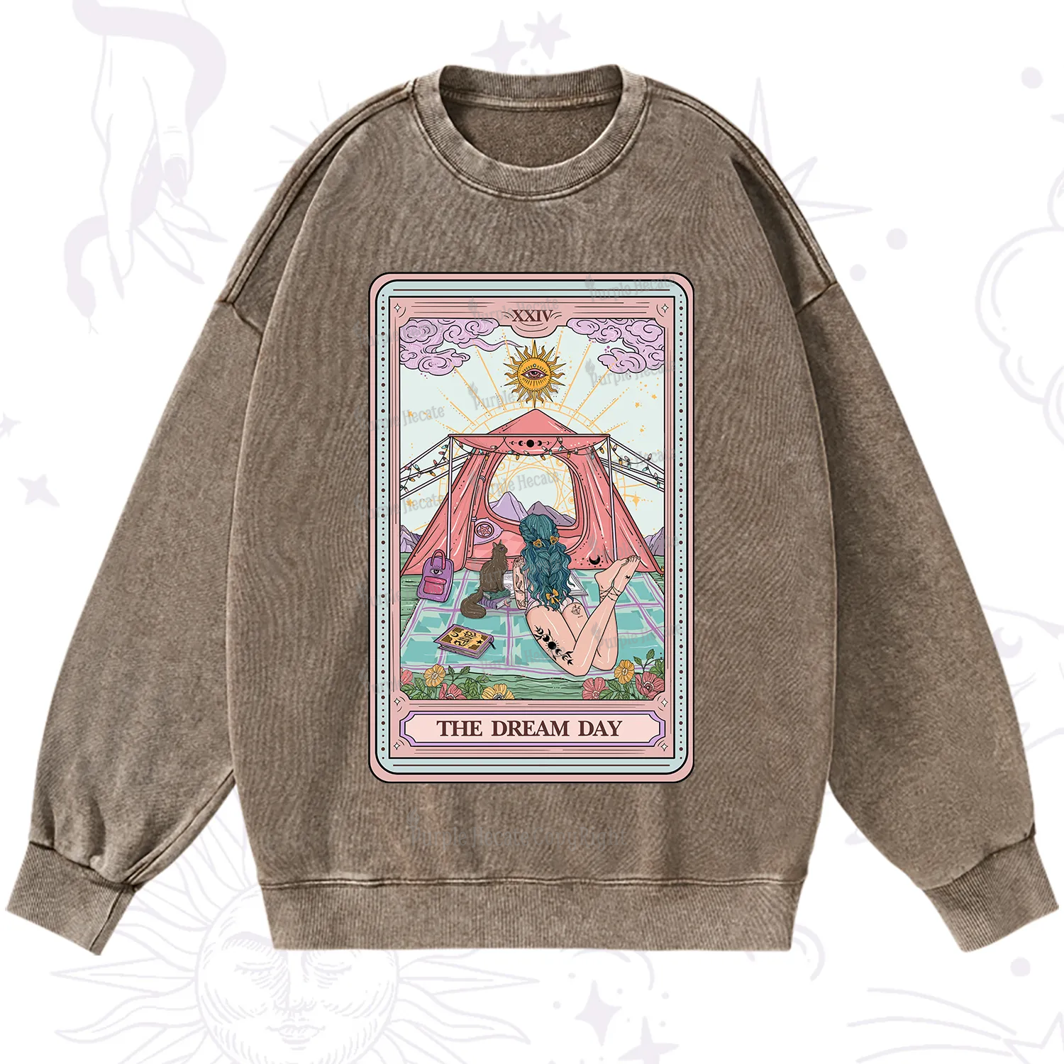 Purplehecate The Camp Lover Tarot Washed Sweatshirt