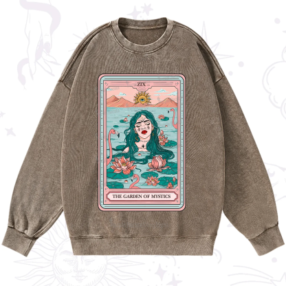 Purplehecate The Garden Of Mystics Tarot Washed Sweatshirt