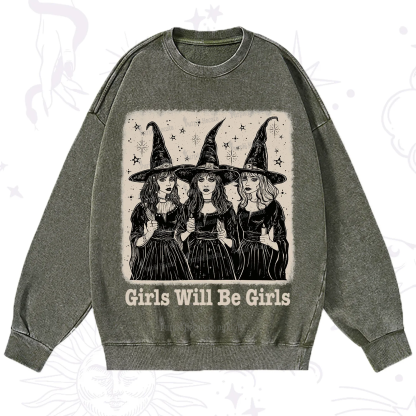 Purplehecate Girls Will Be Girls Washed Sweatshirt