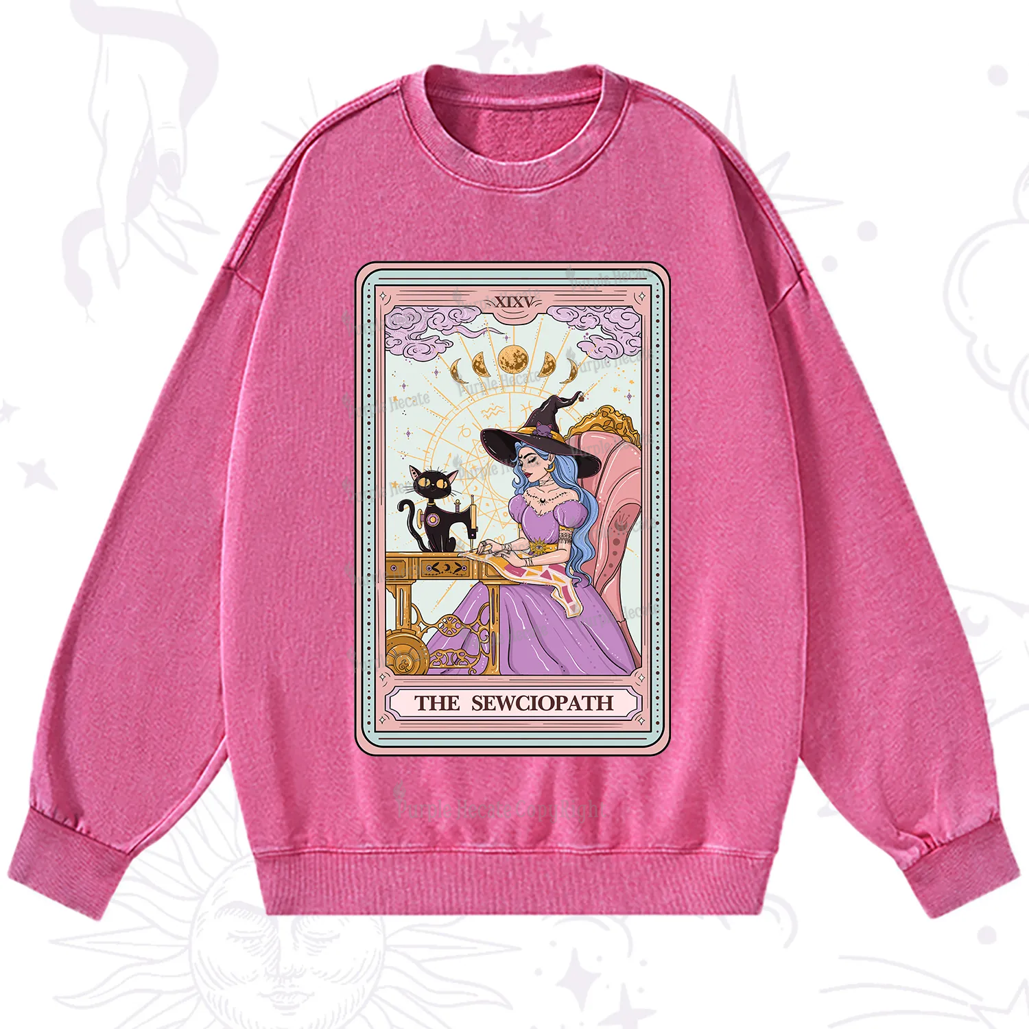 Purplehecate The Sewciopath Tarot Washed Sweatshirt