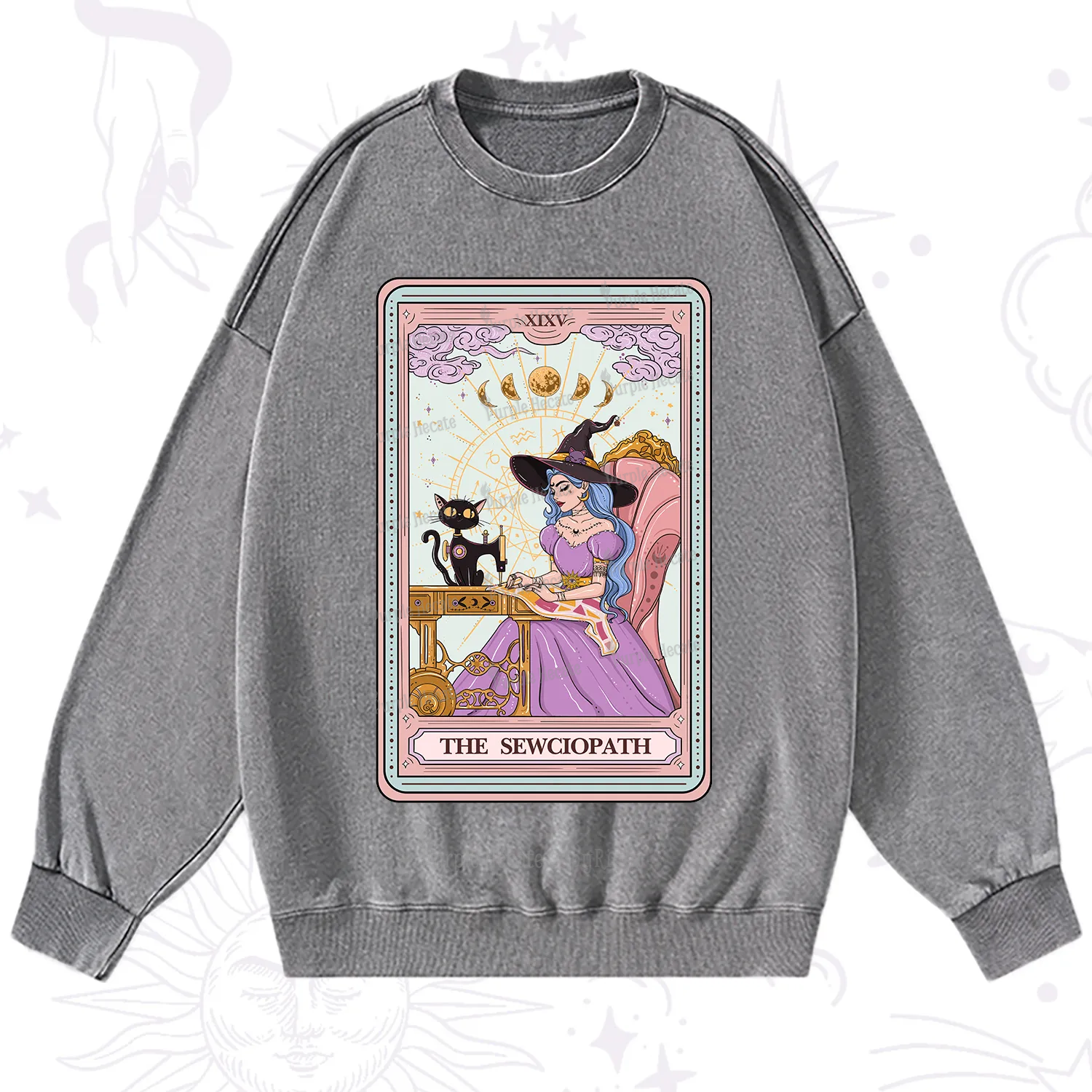 Purplehecate The Sewciopath Tarot Washed Sweatshirt