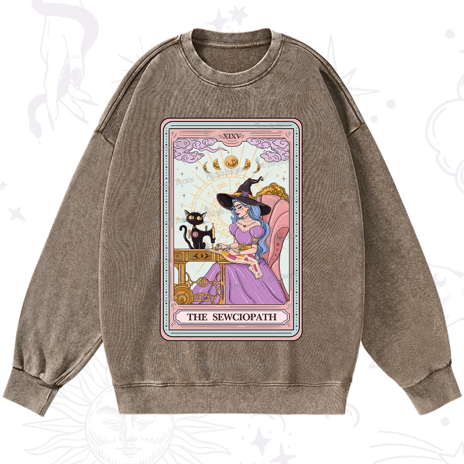 Purplehecate The Sewciopath Tarot Washed Sweatshirt