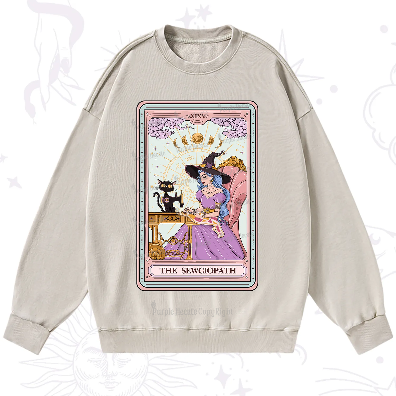 Purplehecate The Sewciopath Tarot Washed Sweatshirt