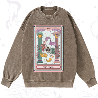 Purplehecate The Pisces Goddess Tarot Washed Sweatshirt