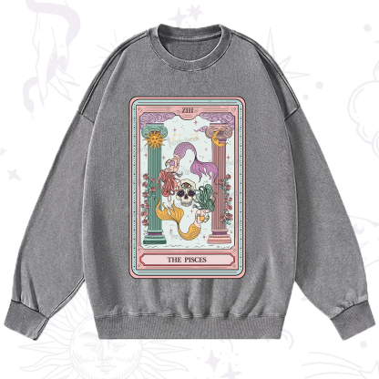 Purplehecate The Pisces Goddess Tarot Washed Sweatshirt