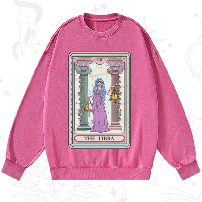 Purplehecate The Libra Goddess Tarot Washed Sweatshirt