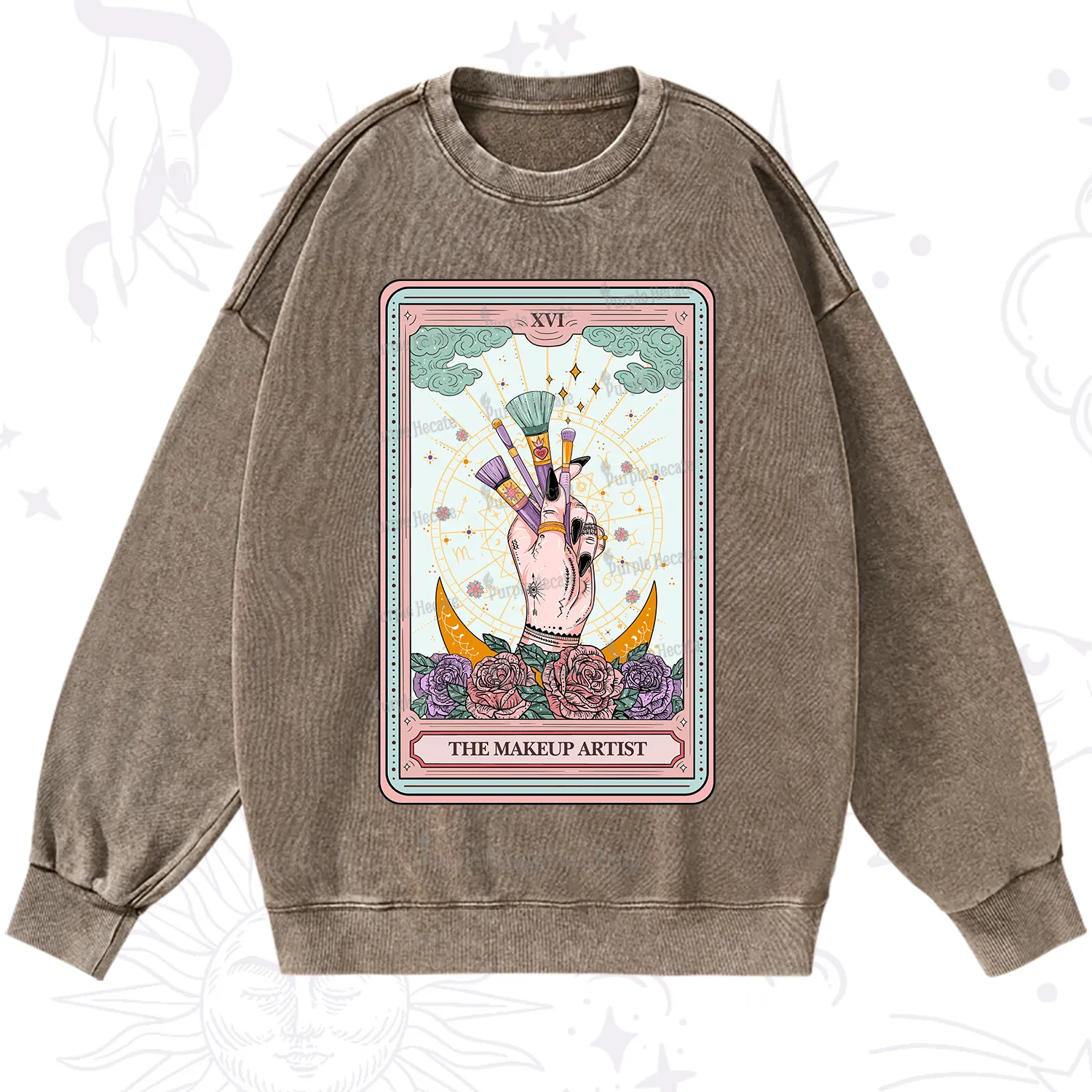 Purplehecate The Makeup Artist Life Tarot Washed Sweatshirt